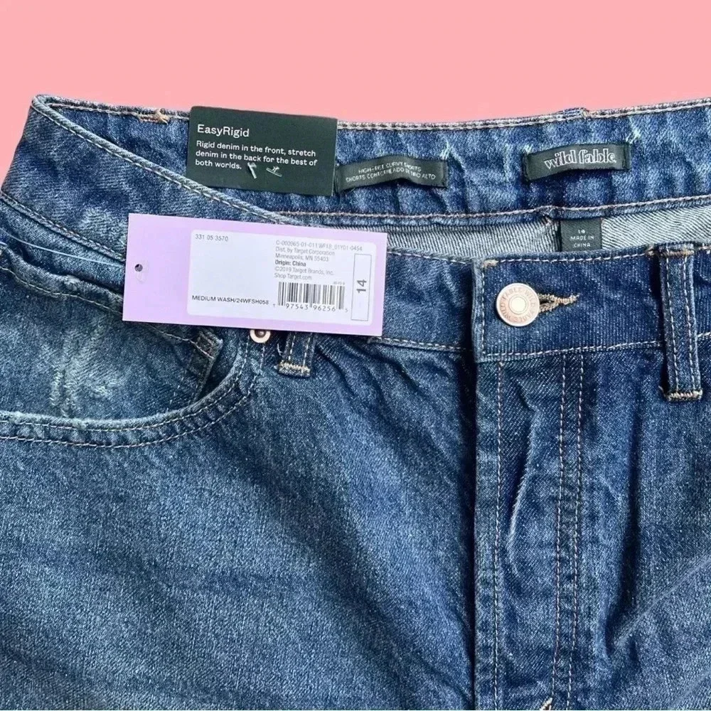 Women’s Wild Fable Size 14 Denim High-Rise Curvy Shorts New NWT
